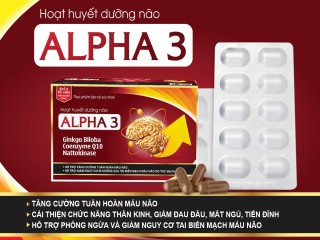 Hoạt huyết dưỡng não Alpha 3 - Viên uống giúp tăng tuần hoàn máu não, giảm đau đầu, chóng mặt